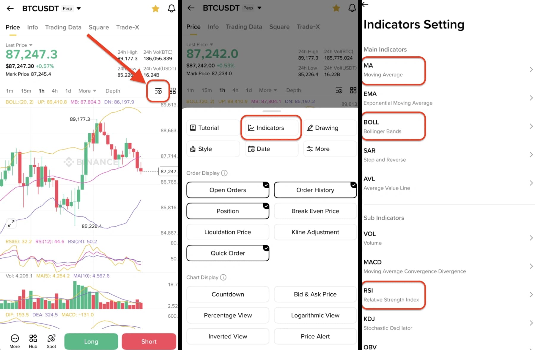 Indicators Setting